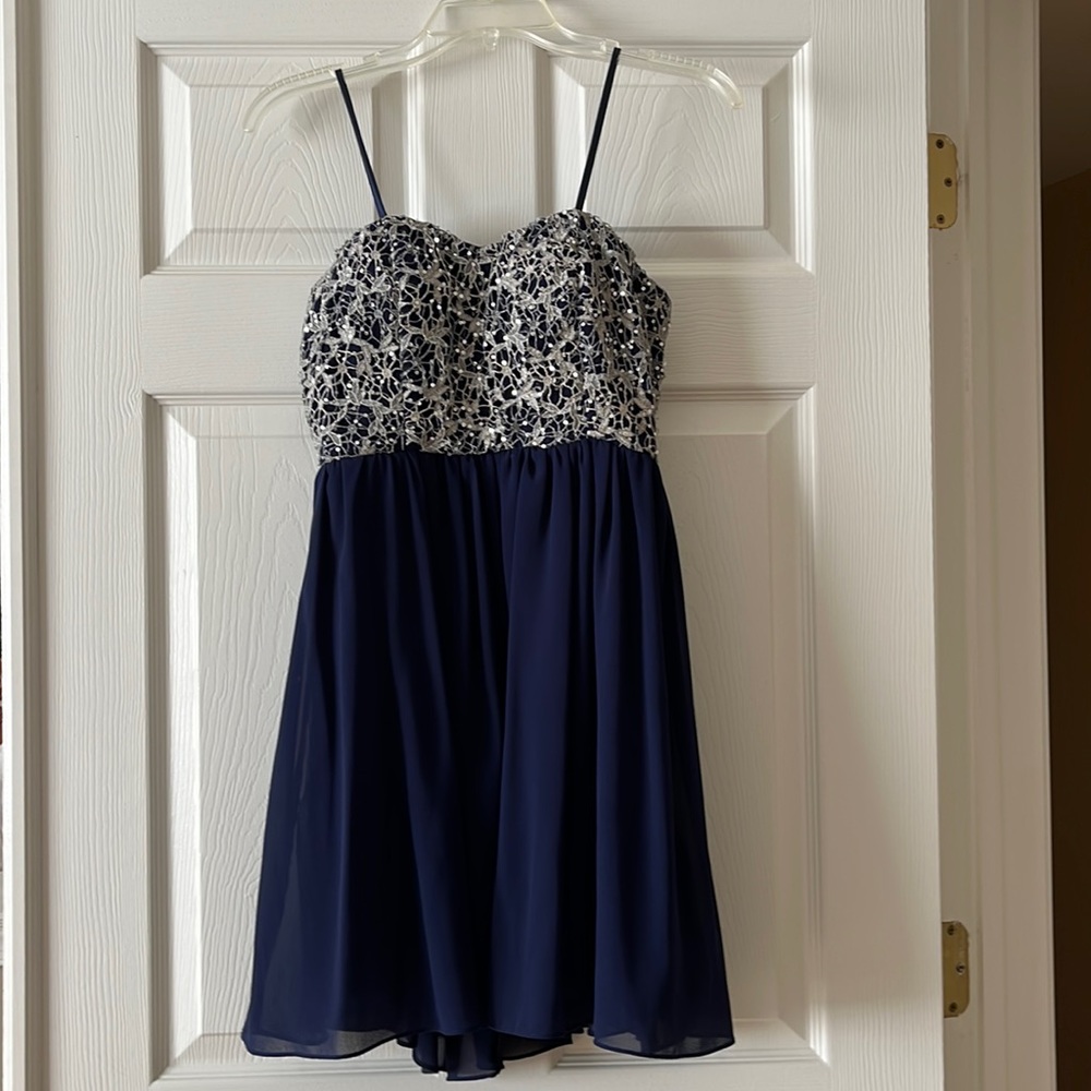 Navy blue and Sequin Cocktail Dress